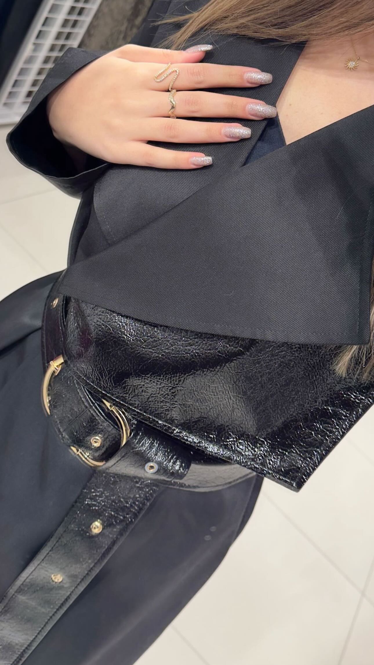 Tasarım Deri Detaylı Trenç