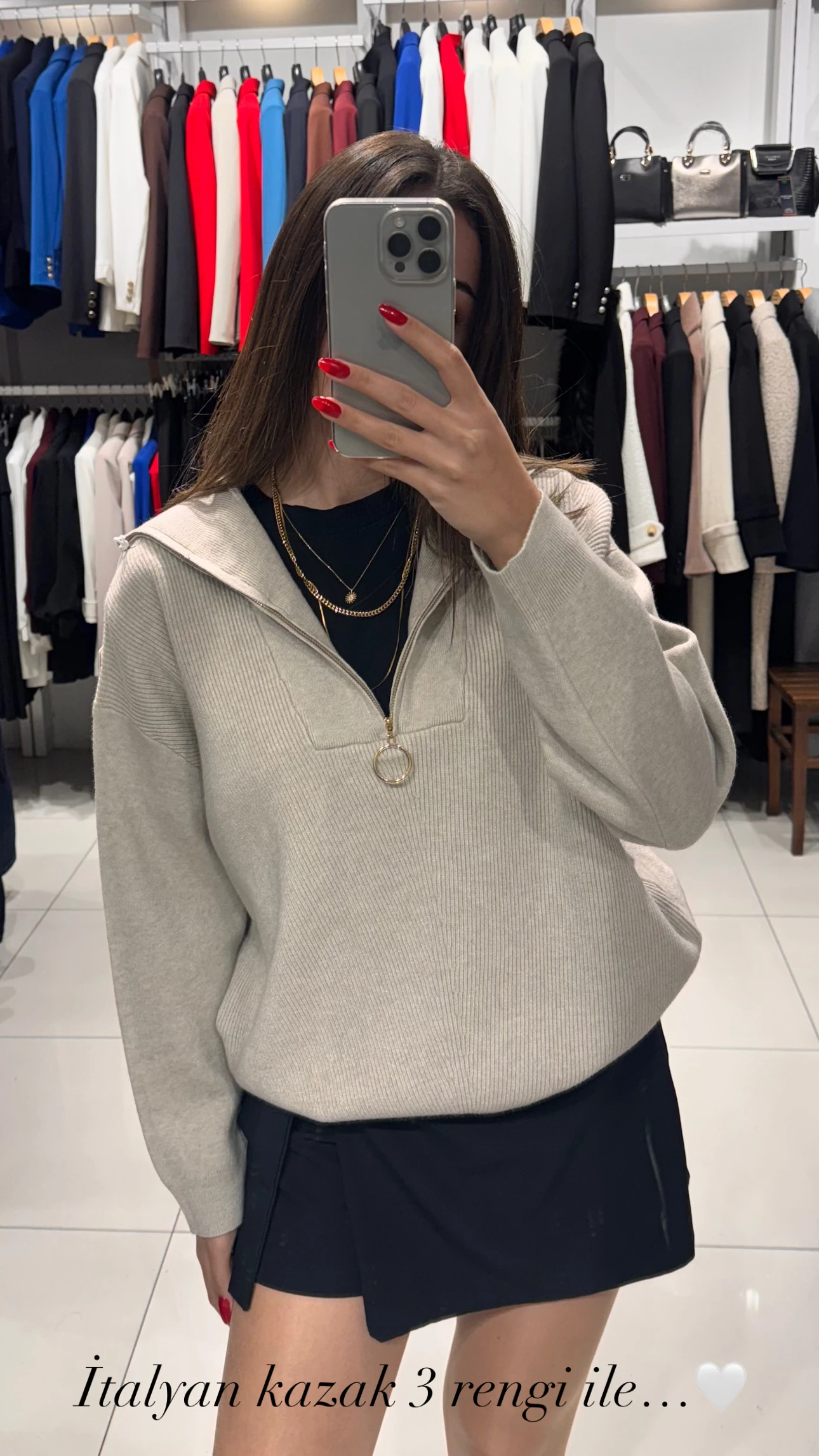 İtalyan Fermuarlı kazak 