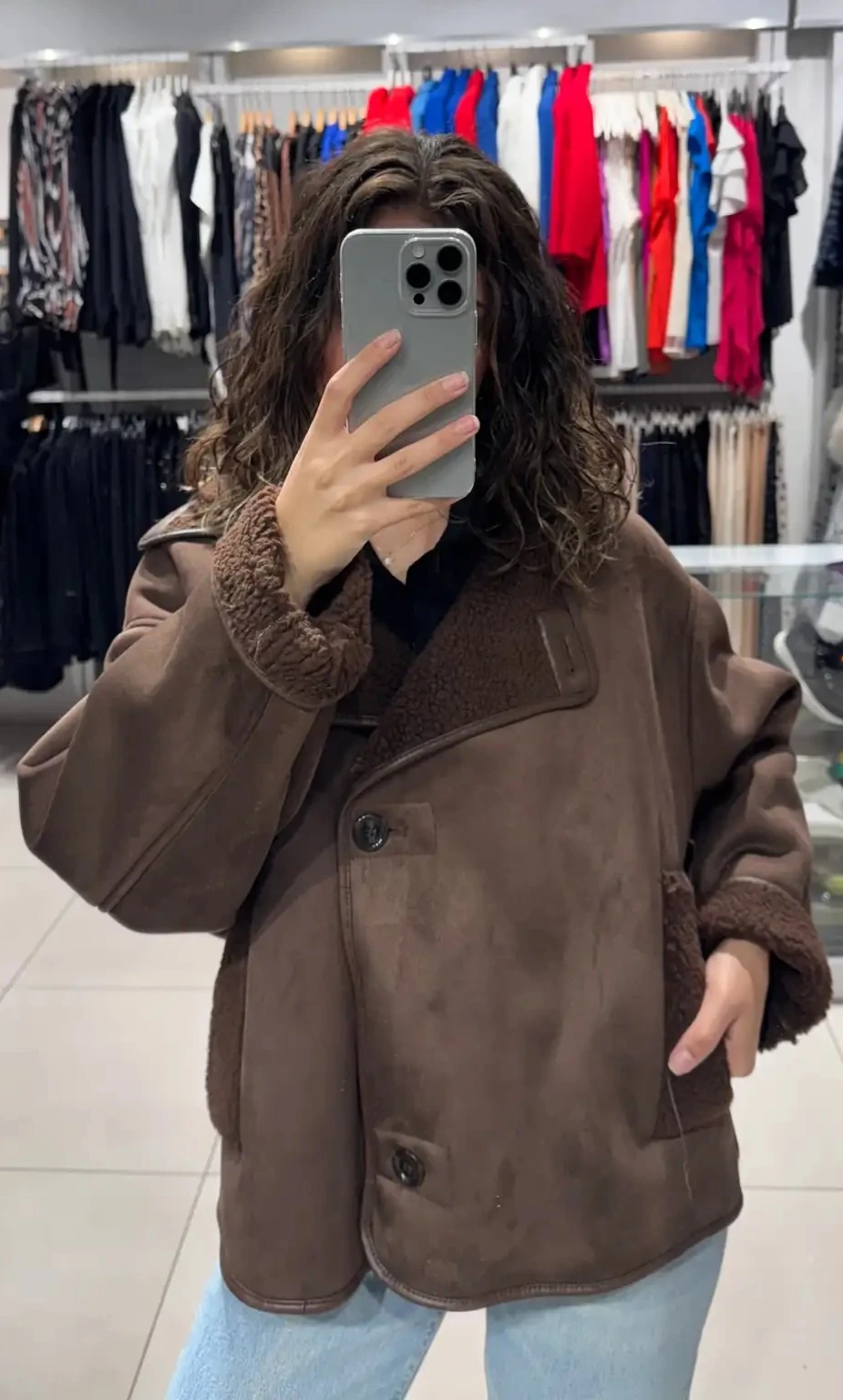 İçi Kürklü Kahve Mont 