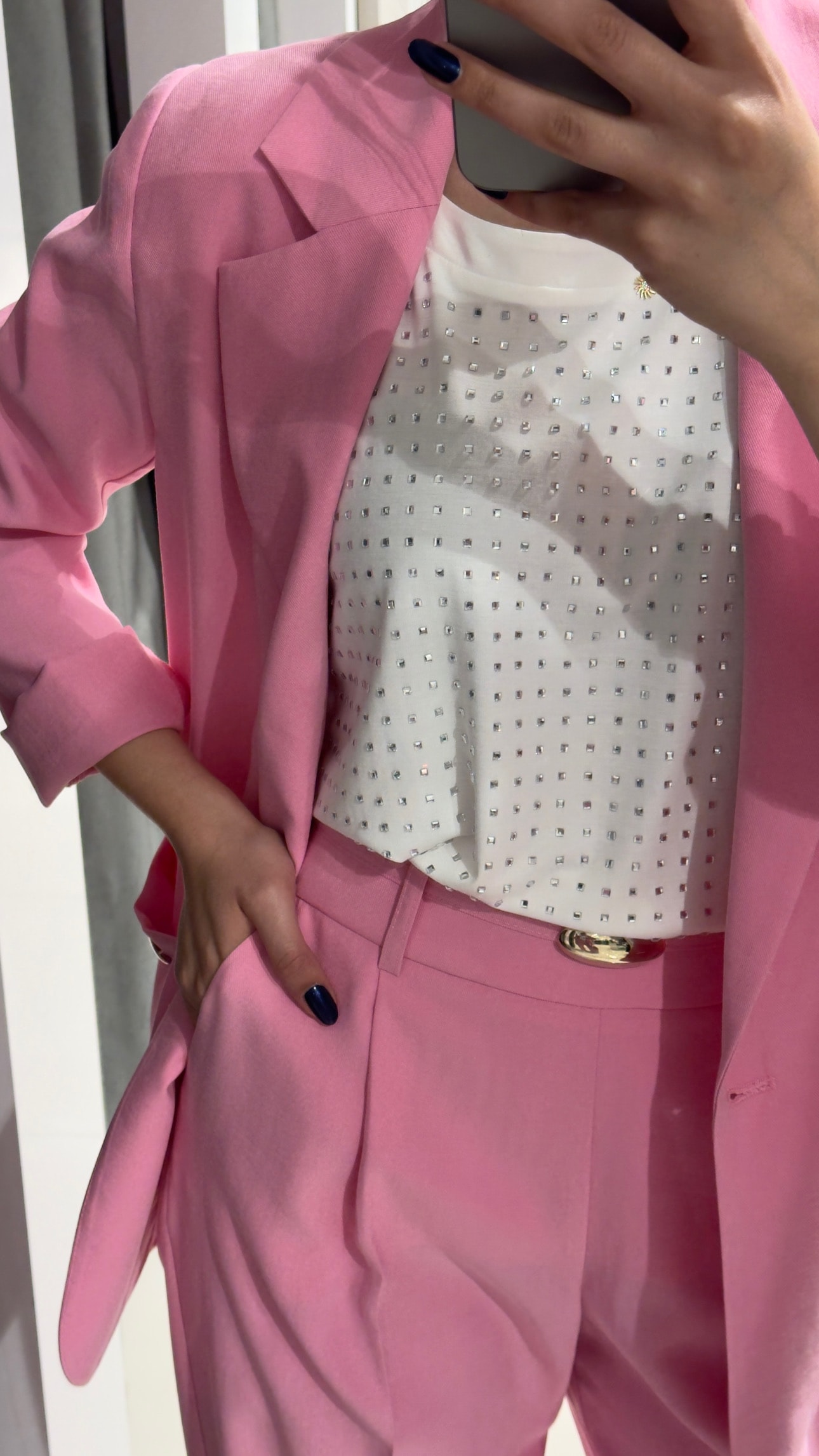 Pembe Keten Pantolon 