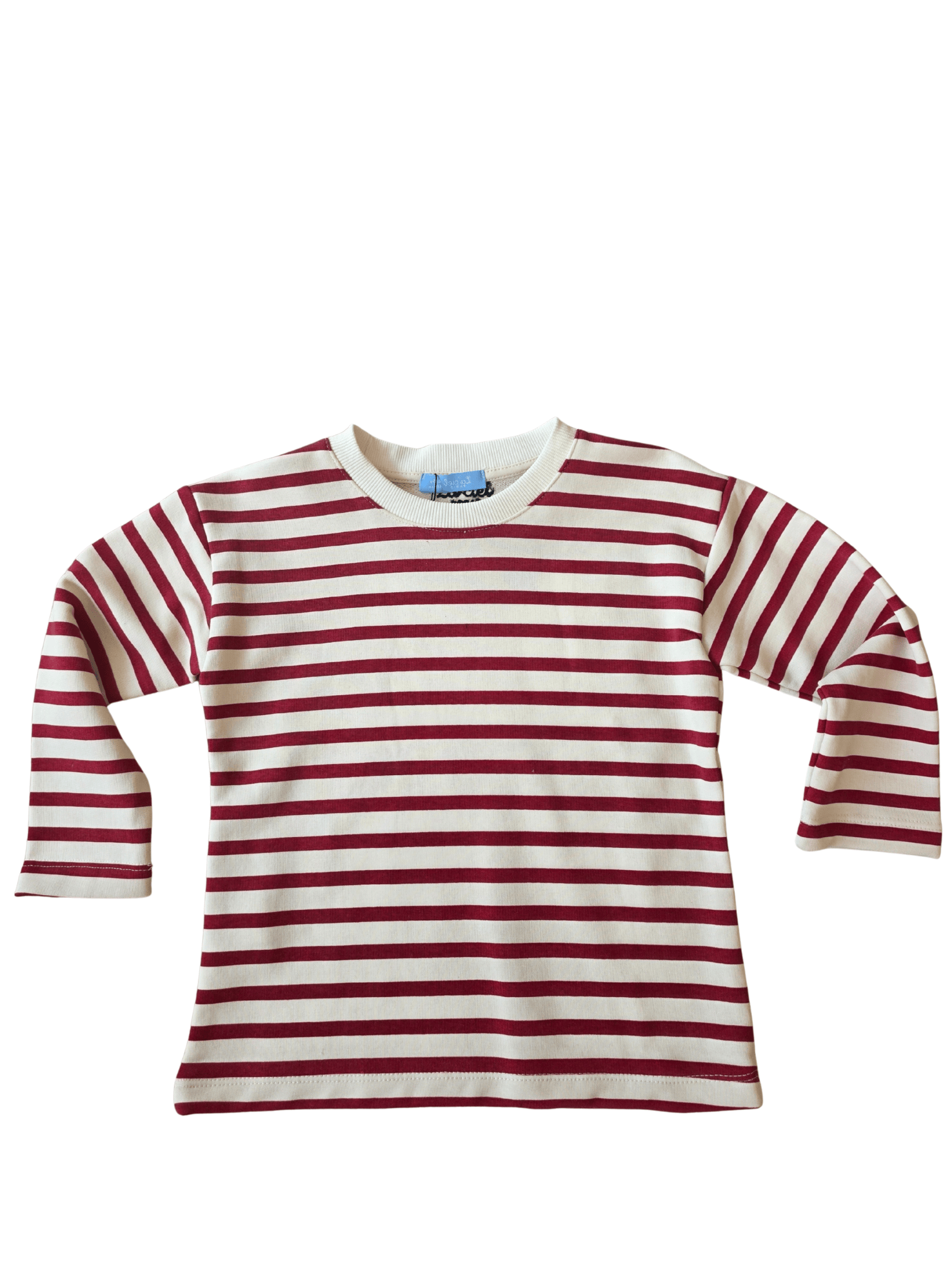 Çizgili Sweatshirt - Kırmızı