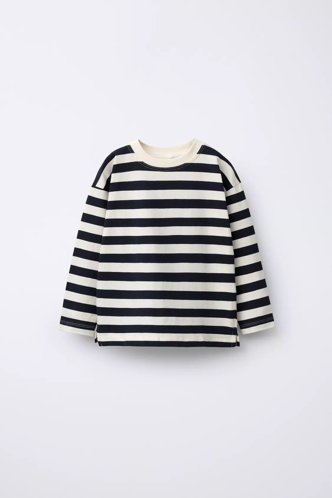 Çizgili Sweatshirt - Siyah