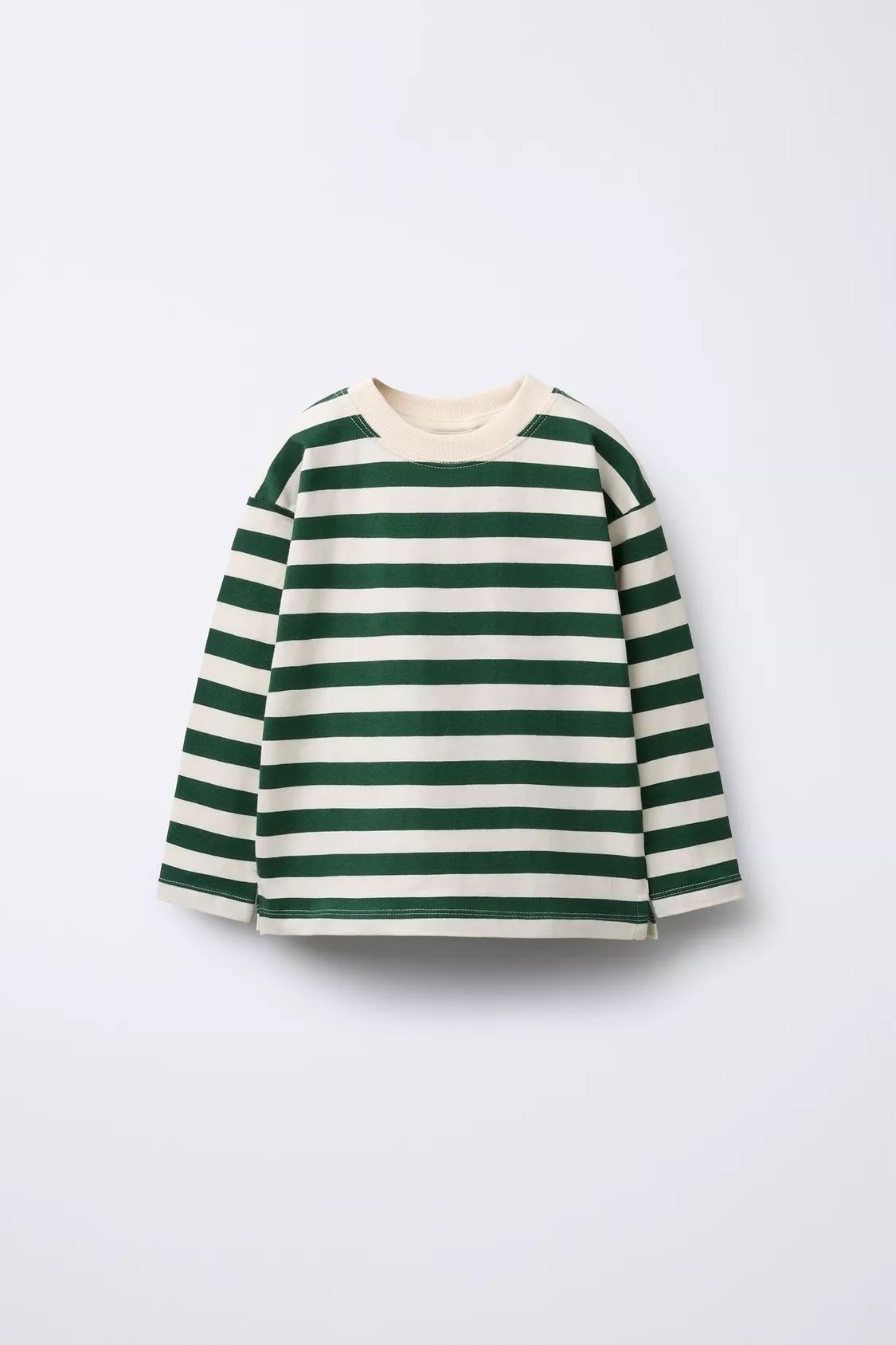 Çizgili Sweatshirt - Yeşil