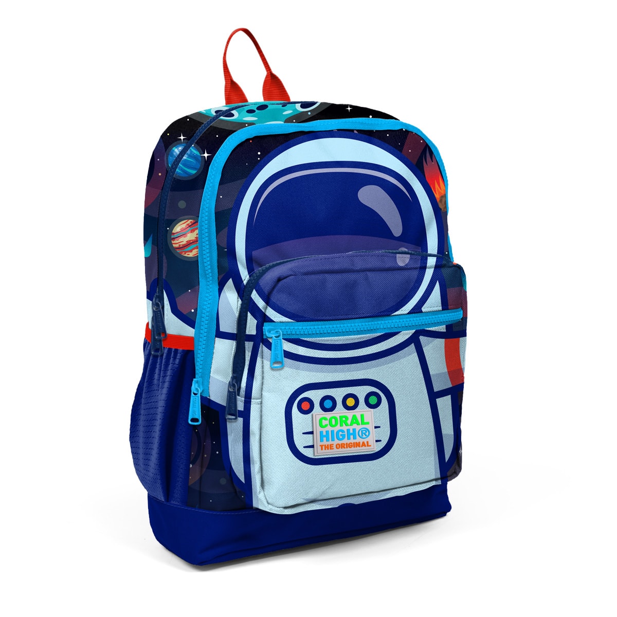 Coral High Kids Saks Mavi Astronot Desenli 3’lü Okul Çanta Seti