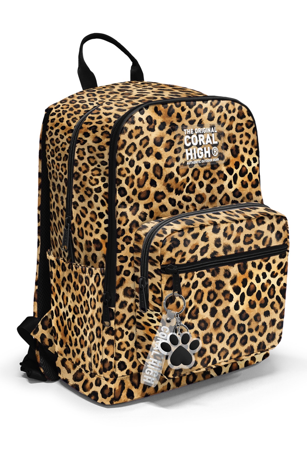 Coral High Kahverengi Leopar Desenli 3’lü Okul Çanta Seti