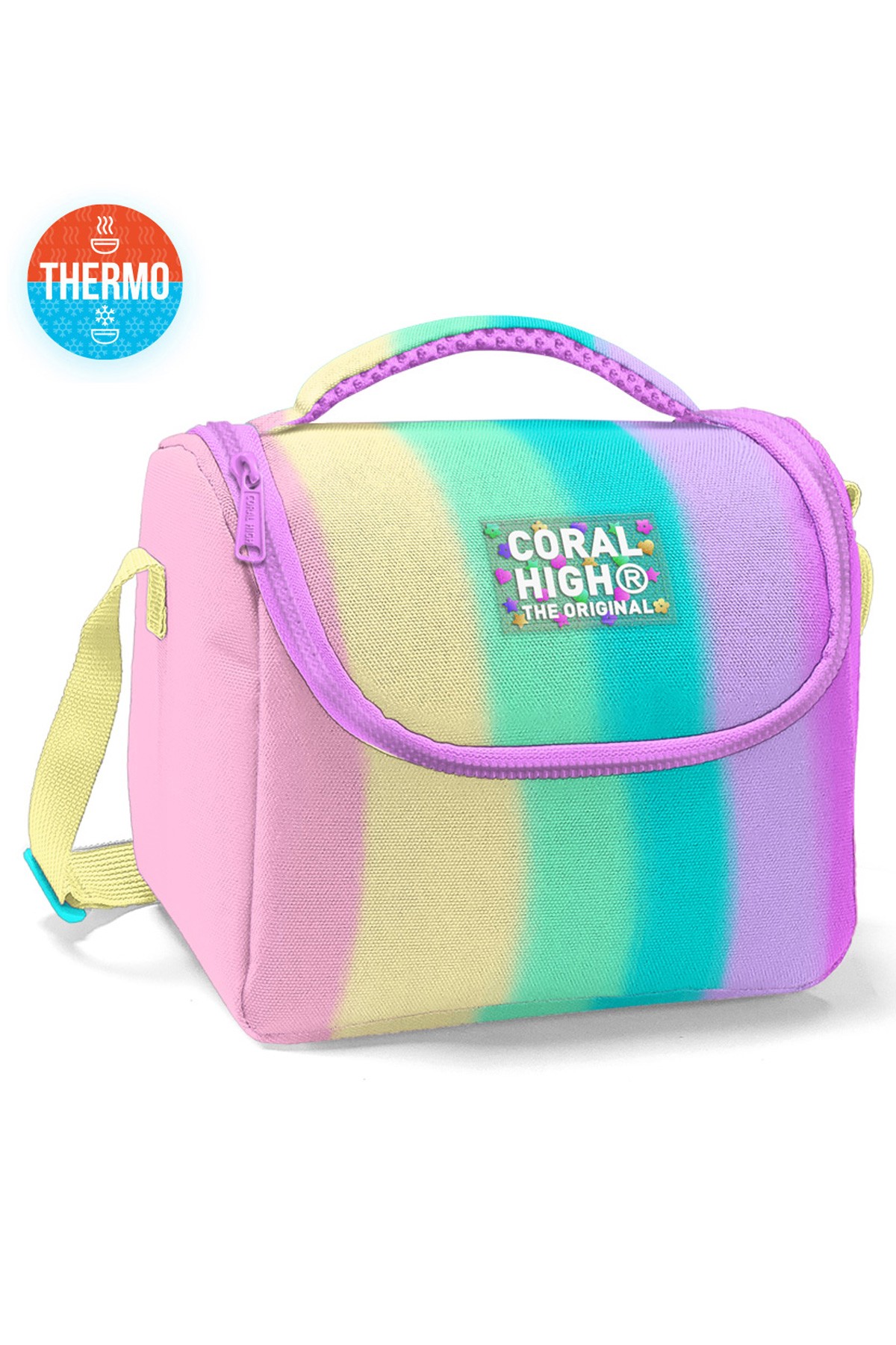 Coral High Renkli Çizgili Desenli 3’lü Okul Çanta Seti