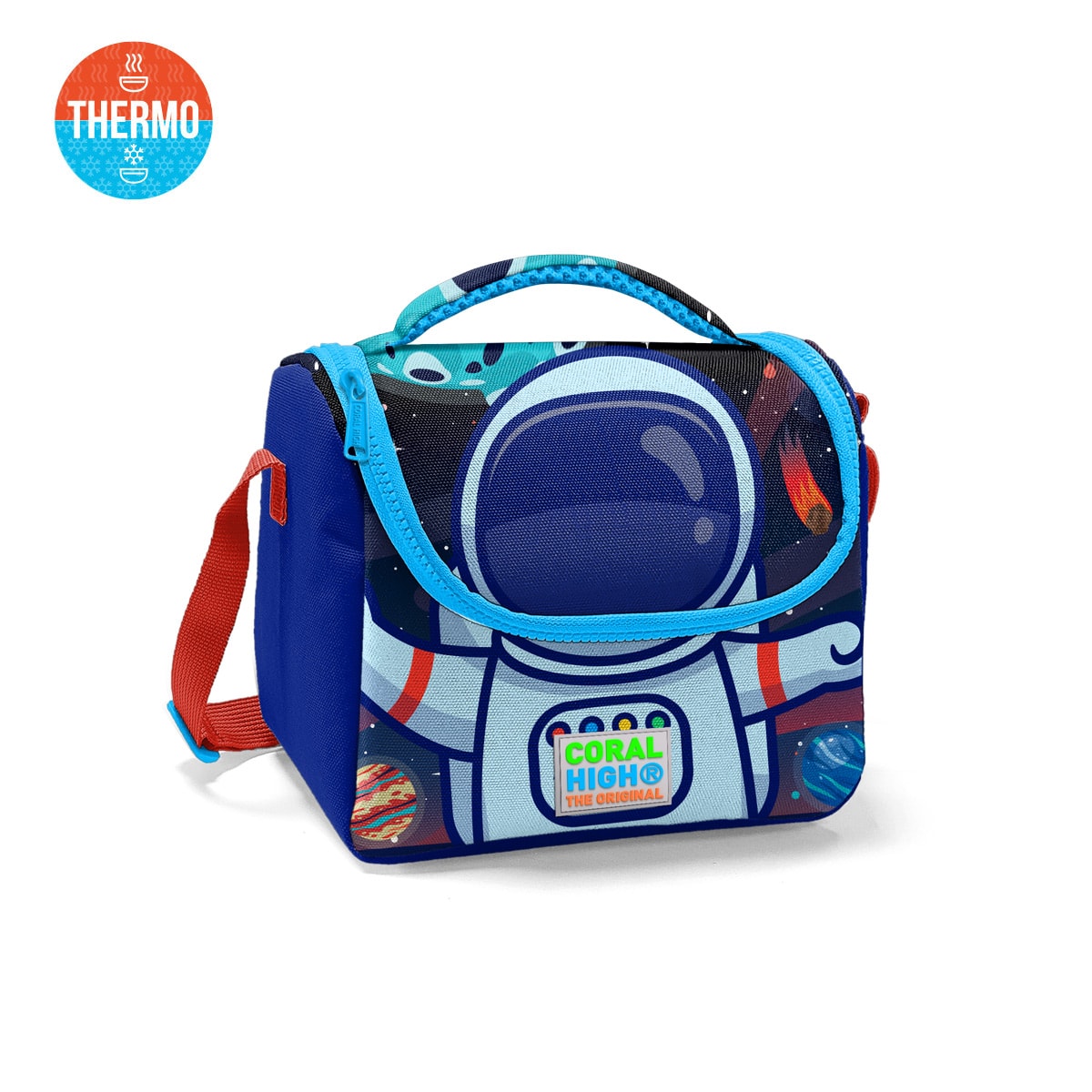 Coral High Kids Saks Mavi Astronot Desenli 3’lü Okul Çanta Seti