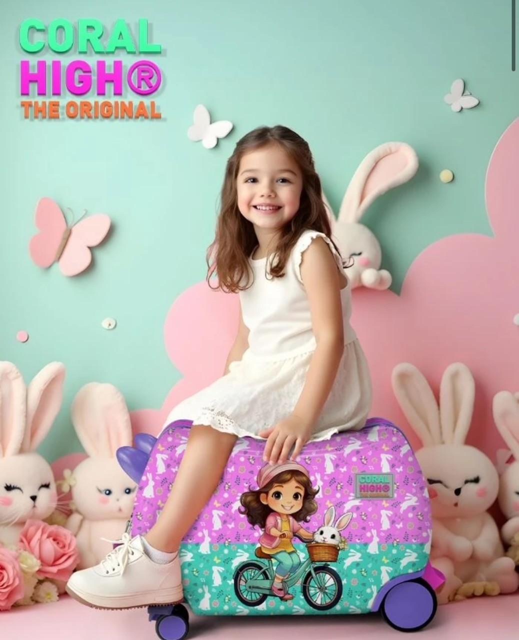 Corol High Otur Çek Çocuk Valizi Kız Desen