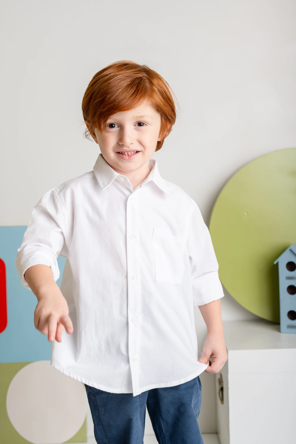 Erkek Çocuk Cep Detaylı Poplin Gömlek
