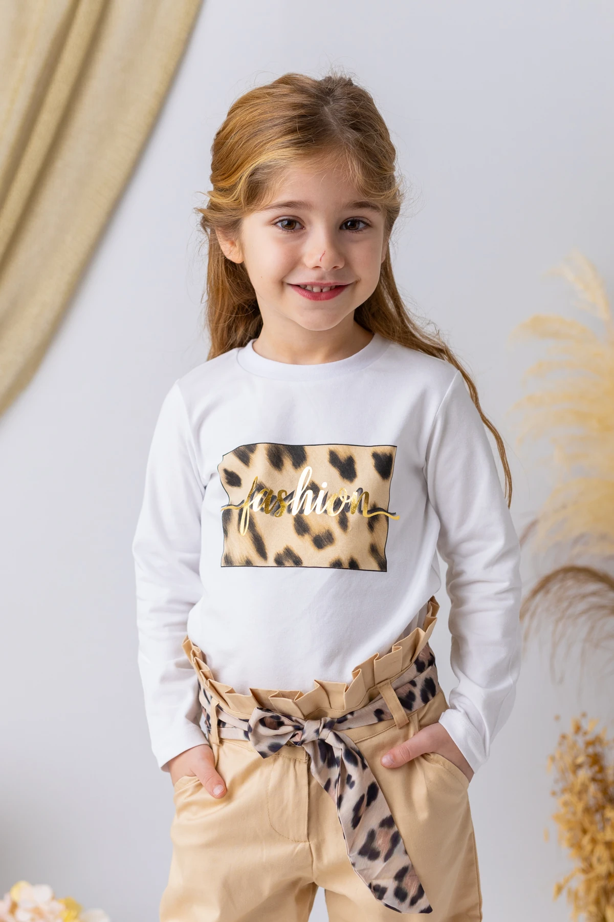 Leopar Etek Sweatshirt Takım