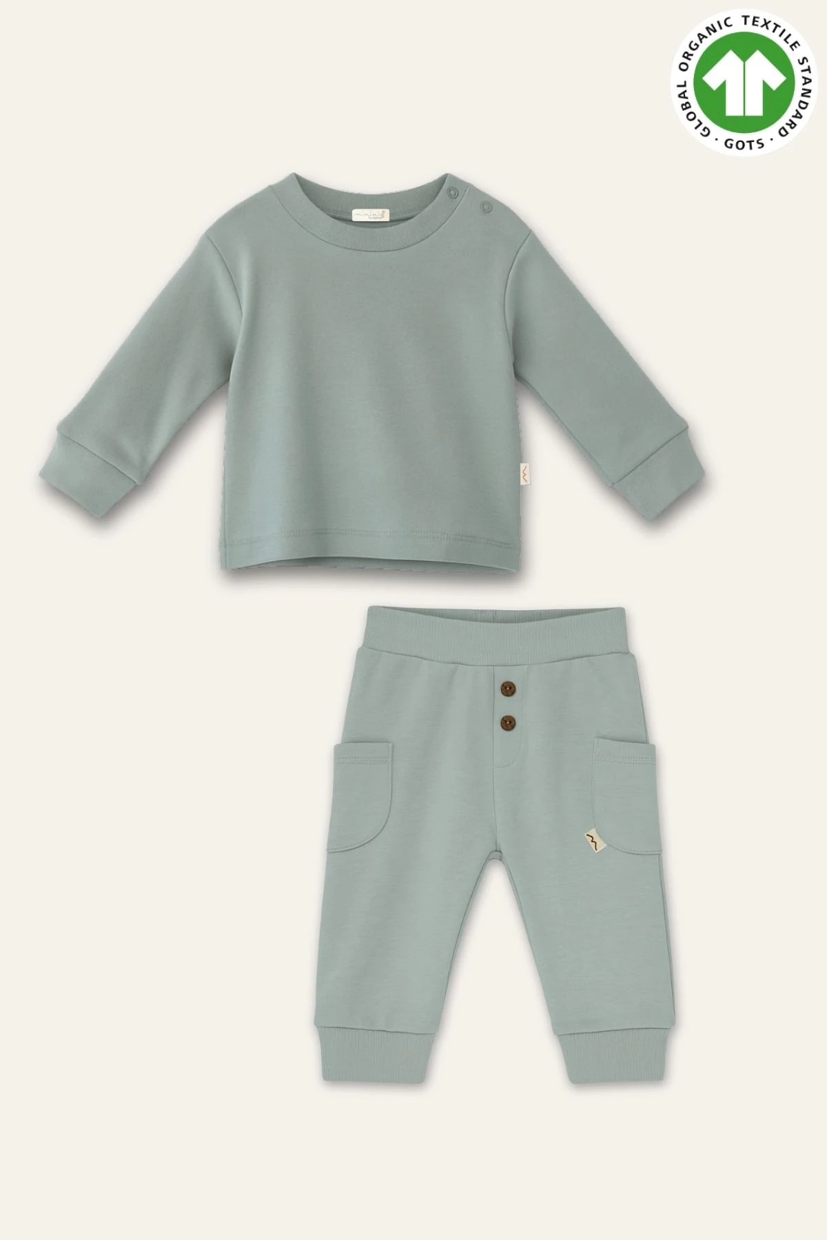 Unisex Bebek Organik İkili Takım - Mint Yeşil