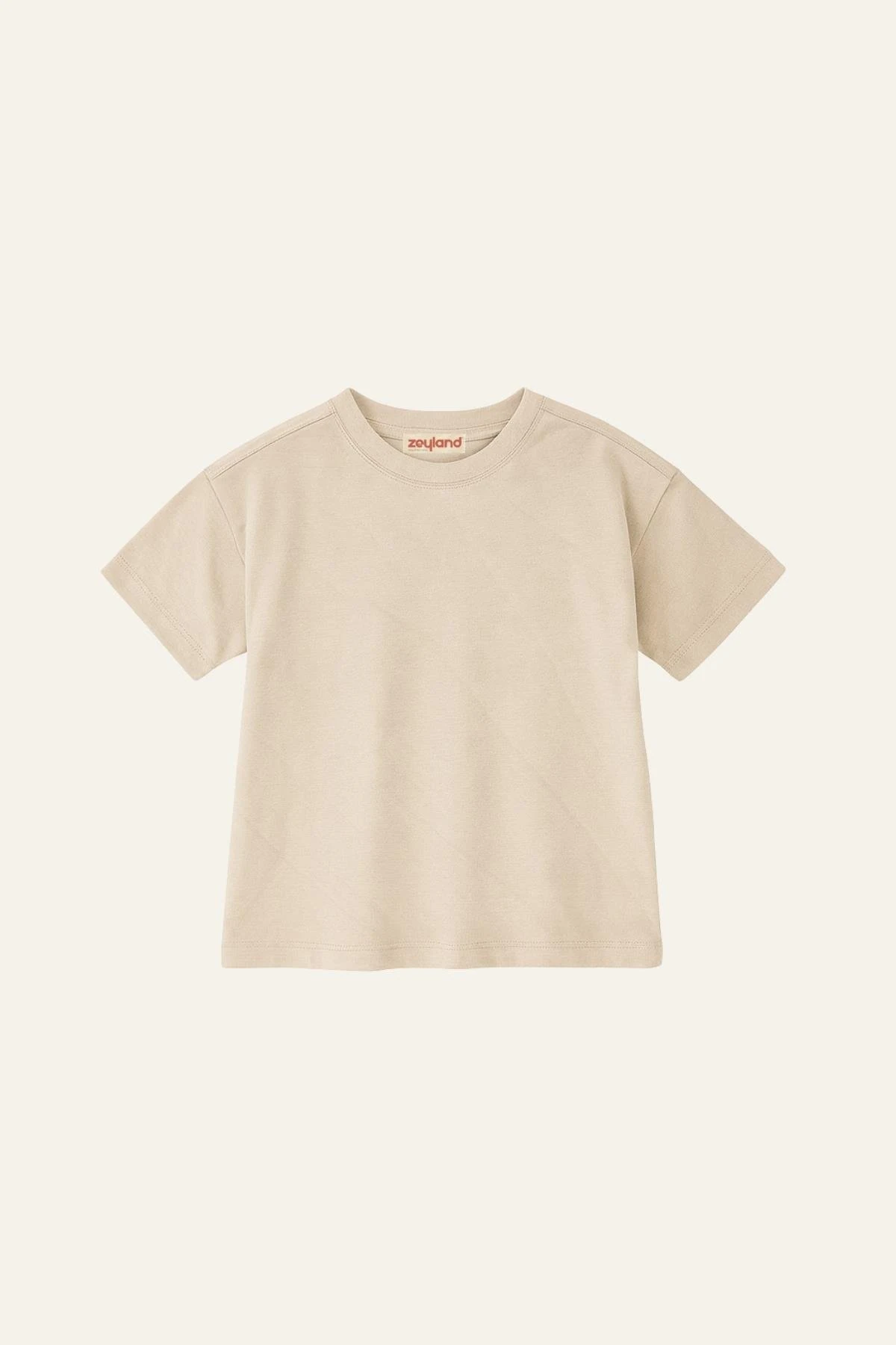 Kısa Kol Basic T-shirt - Bej