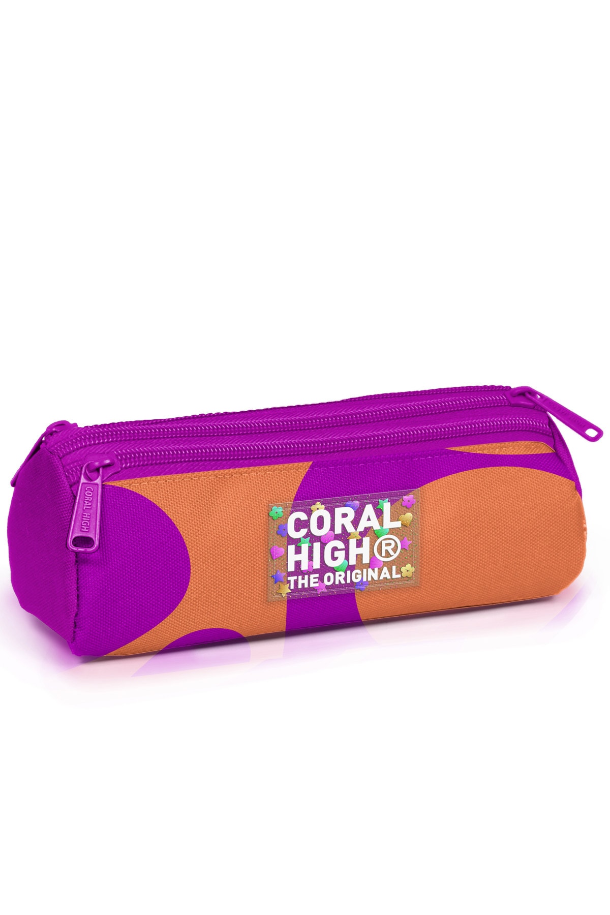 Coral High Koyu Pembe Turuncu Desenli 3’lü Okul Çanta Seti