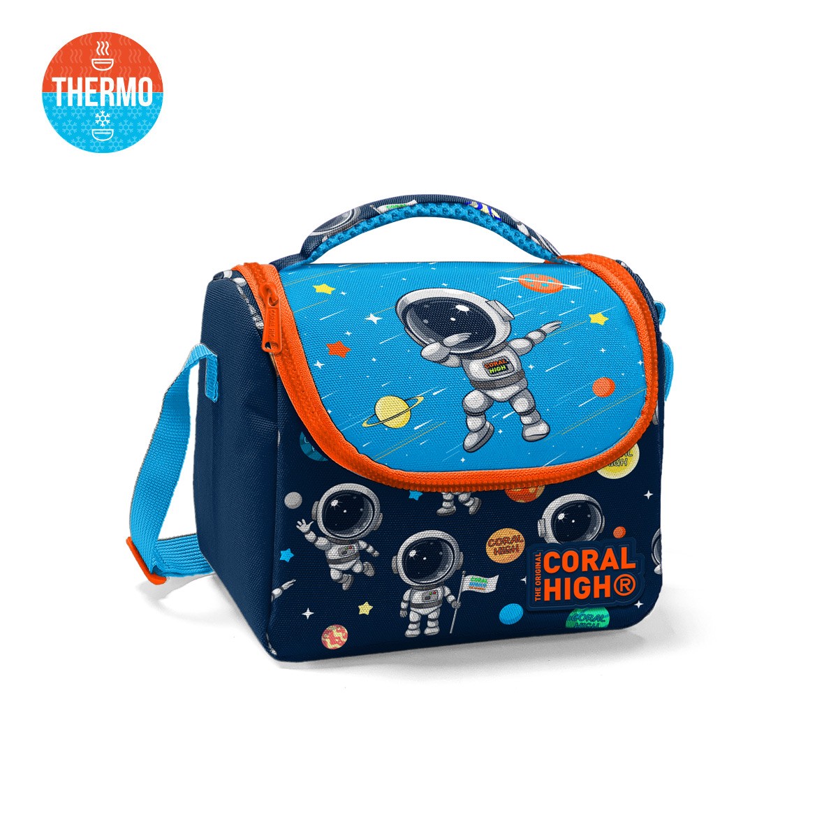 Coral High Kids Lacivert Mavi Astronot Desenli 3’lü Okul Çanta Seti