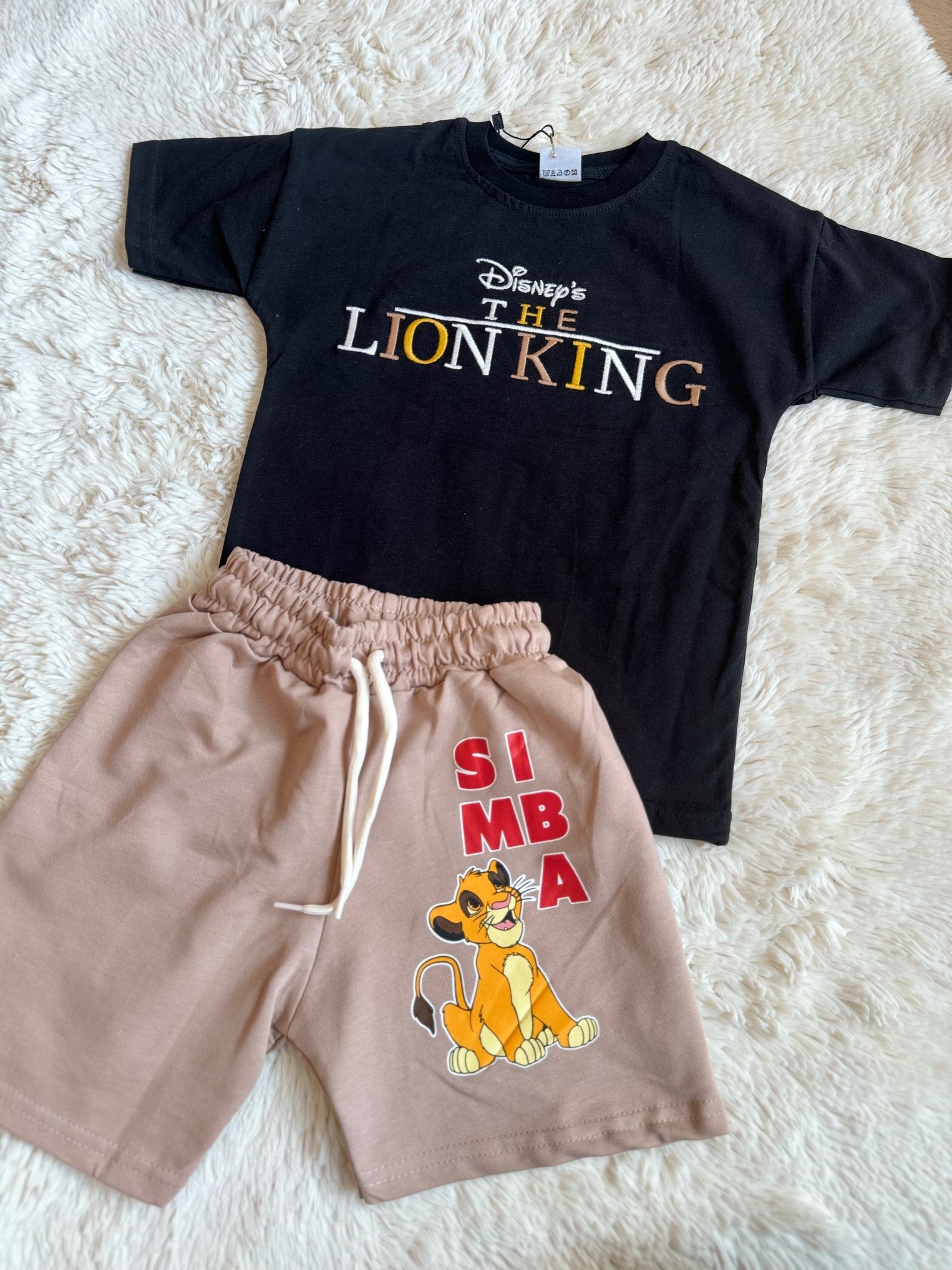 Siyah Lion King Şortlu Takım