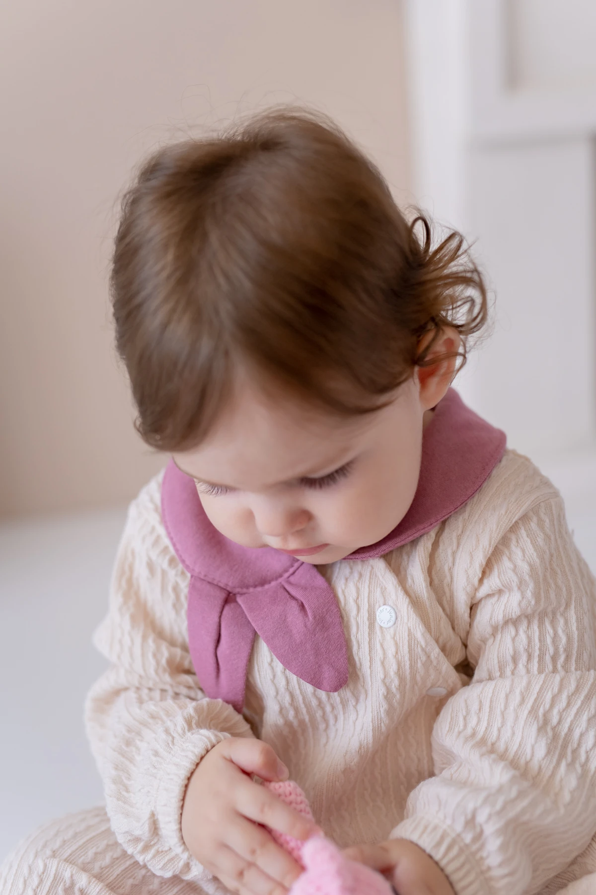 Kız Bebek Bebe Yaka Örme Tulum