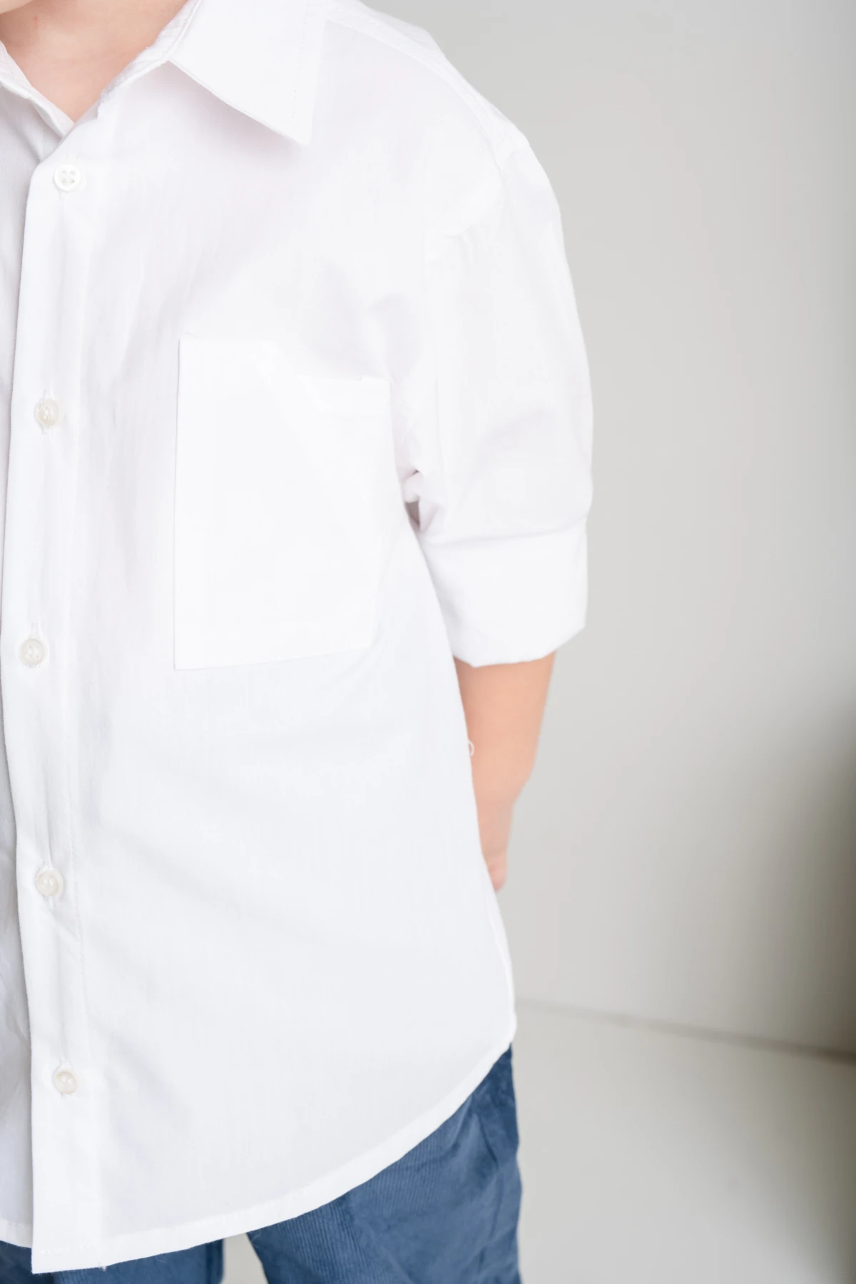 Erkek Çocuk Cep Detaylı Poplin Gömlek