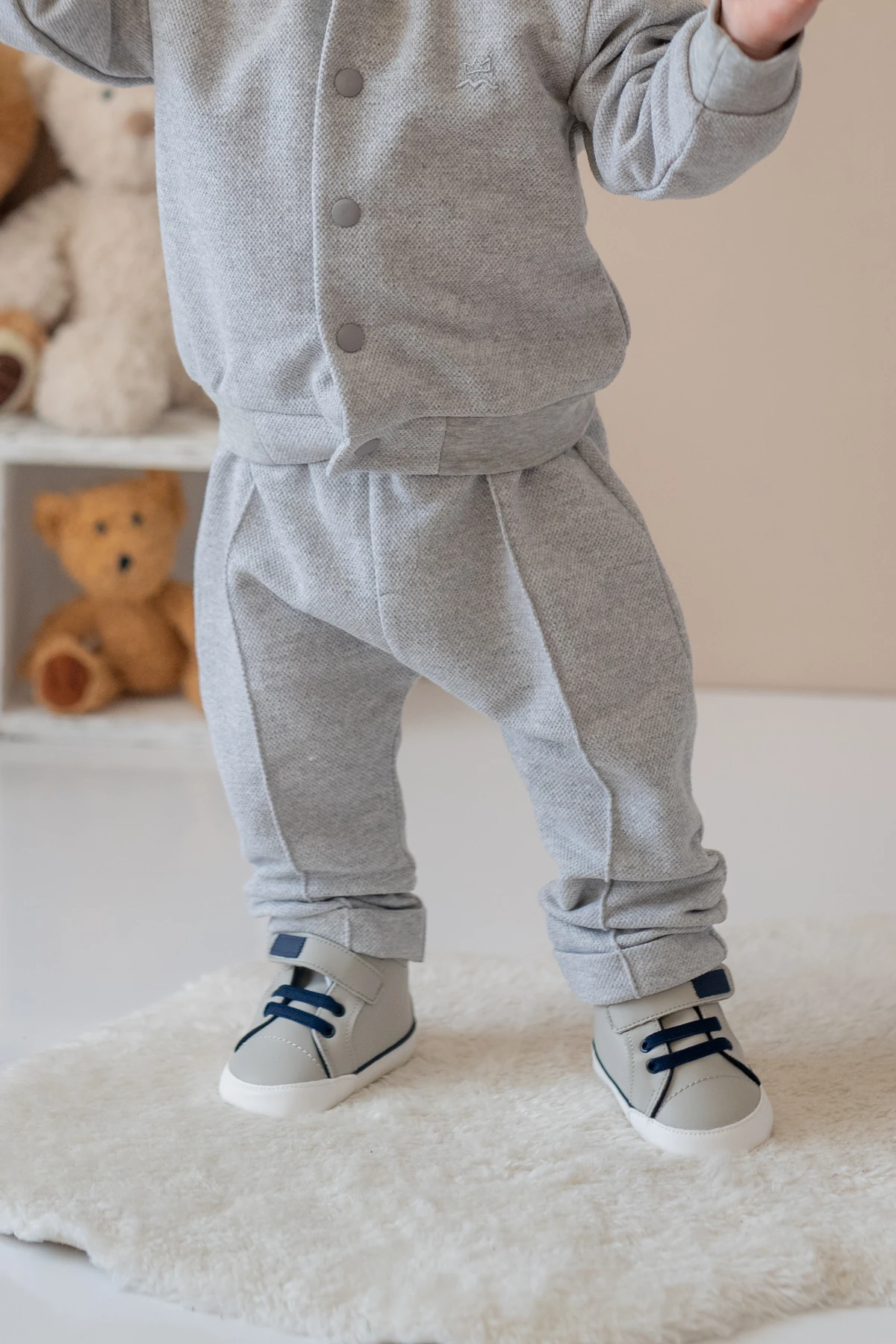 Erkek Bebek Çıtlı Örme Ceket ve Pantolon Takım