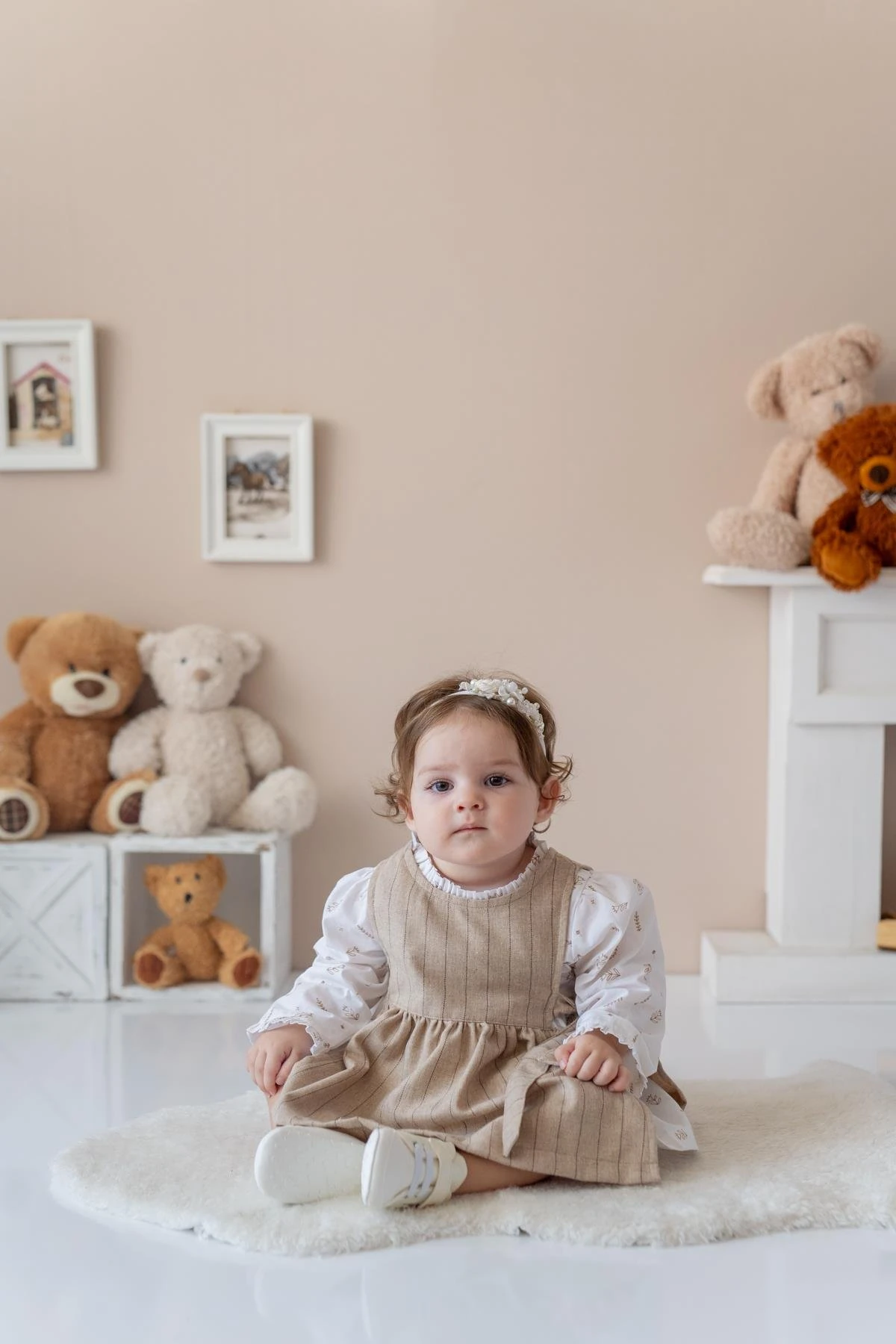 Kız Bebek Dokuma Elbise ve Gömlek Takım