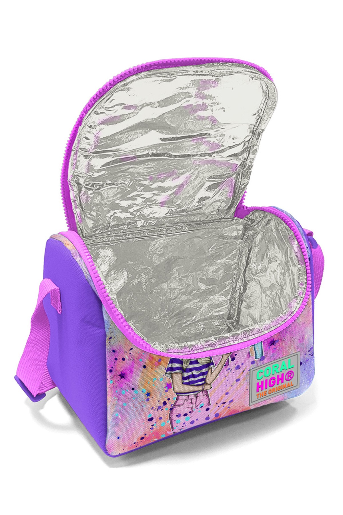 Coral High Kids Pembe Mor Fashion Girl Desenli 3’lü Okul Çanta Seti