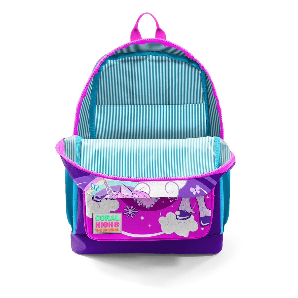 Coral High Kids Mor Pembe Unicorn Desenli 3’lü Okul Çanta Seti