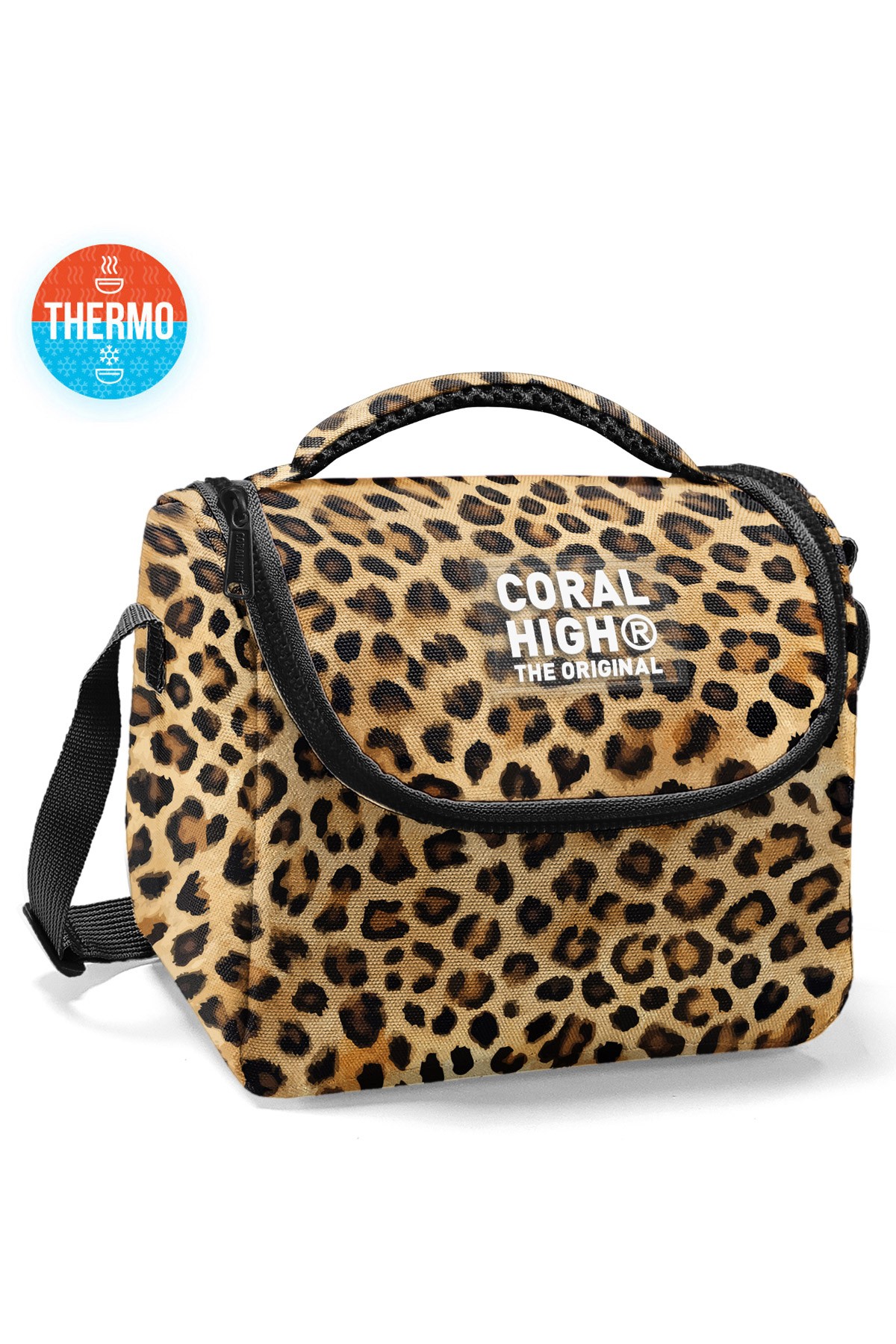 Coral High Kahverengi Leopar Desenli 3’lü Okul Çanta Seti