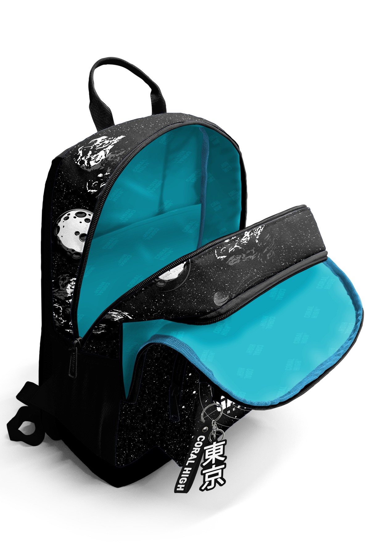 Coral High Siyah Galaxy Desenli 3’lü Okul Çanta Seti