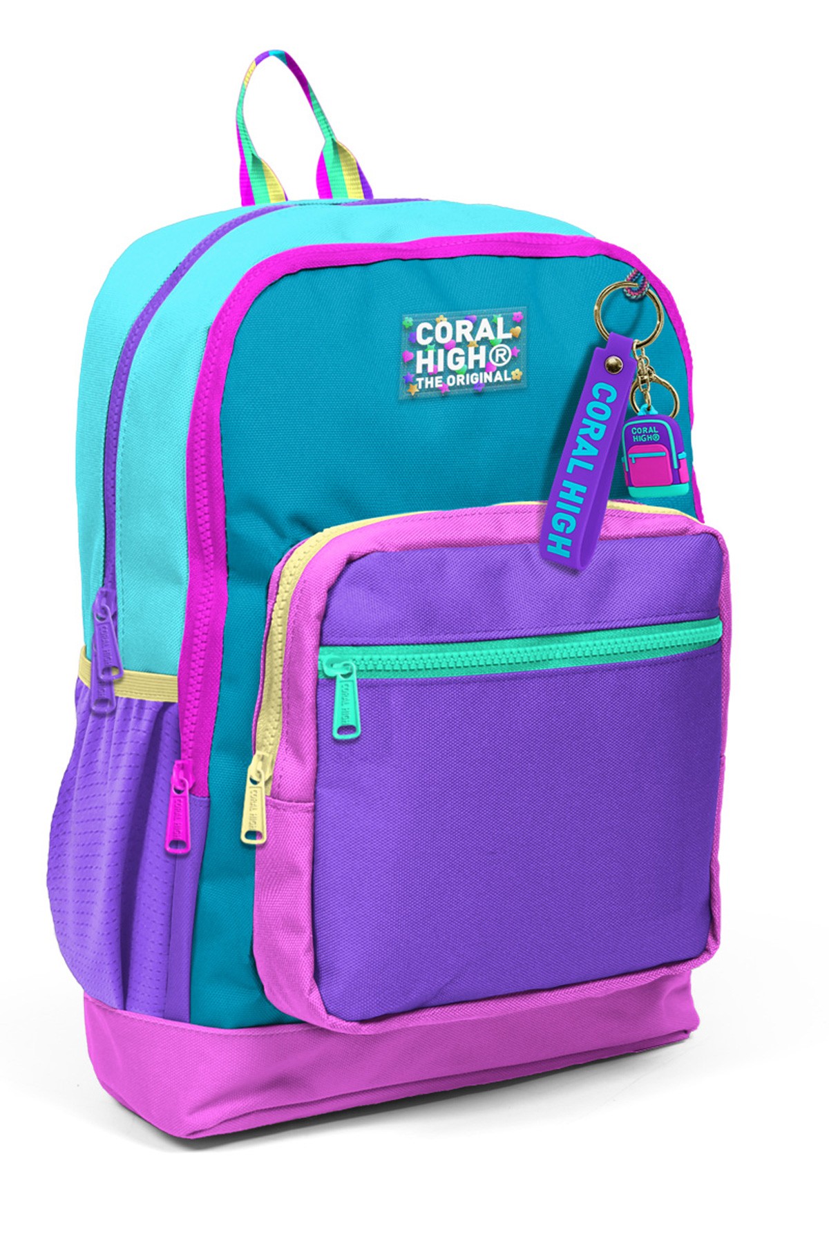Coral High Kids Pembe Pastel Renkli 3’lü Okul Çanta Seti