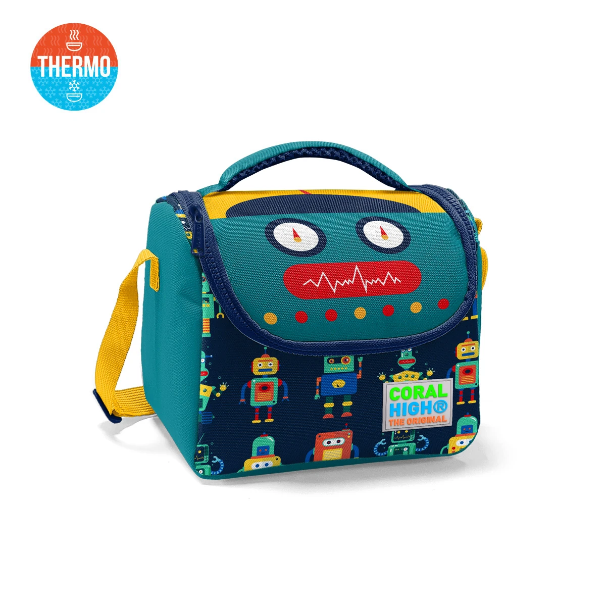 Coral High Kids Lacivert Çivit Robot Desenli 3’lü Okul Çanta Seti