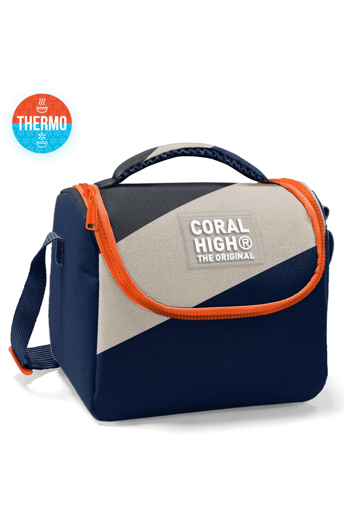 Coral High Lacivert Koyu Gri Bej Renkli 3’lü Okul Çanta Seti