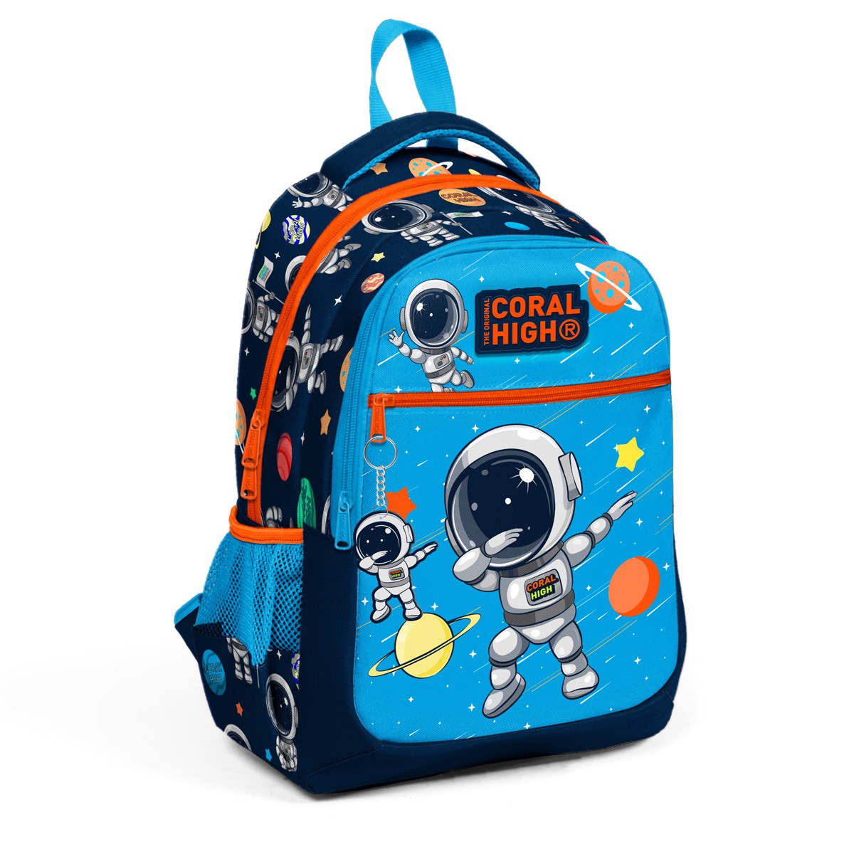 Coral High Kids Lacivert Mavi Astronot Desenli 3’lü Okul Çanta Seti