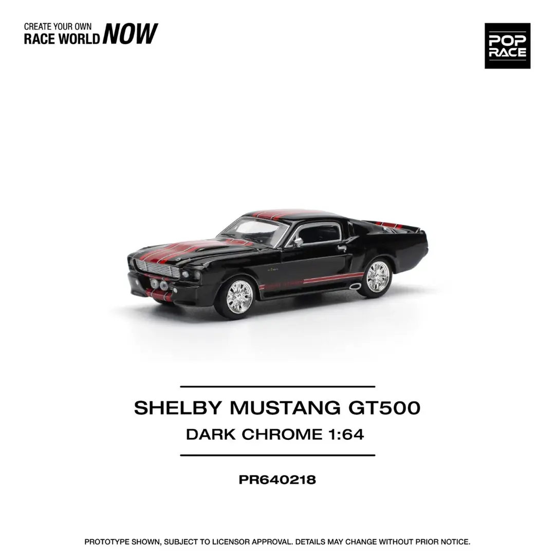 Pop Race 1/64 1967 Shelby Mustang GT500 Dark Chrome