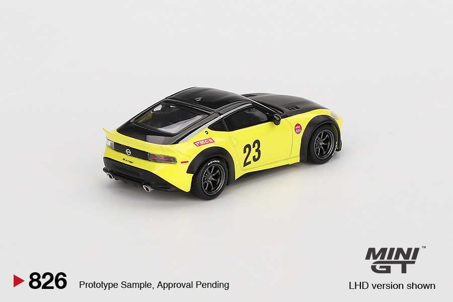 (ÖN SATIŞ) Mini GT 1/64 Nissan Z LB NATION WORKS Ikazuchi Yellow MGT00826
