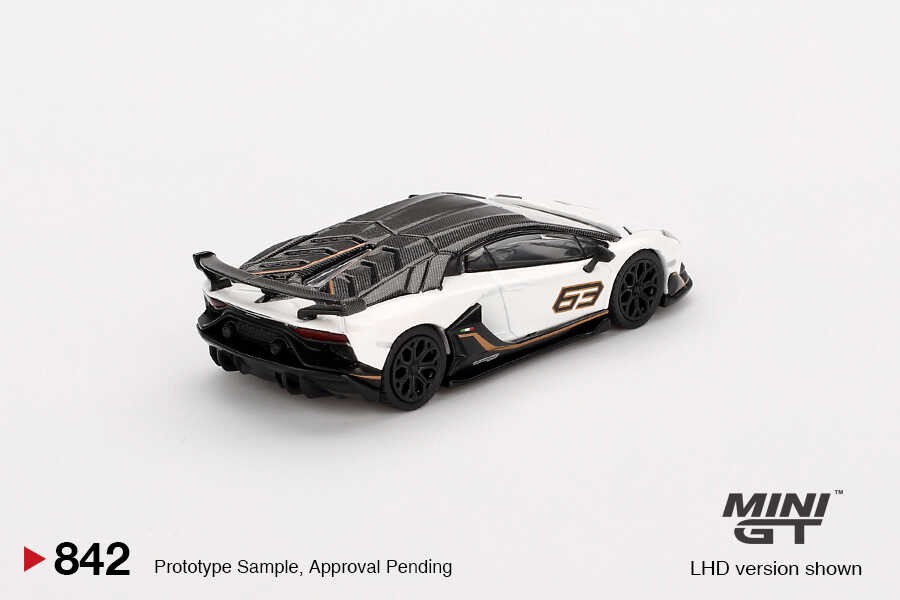 Mini GT 1/64 Lamborghini Aventador SVJ 63 Bianco Asopo MGT00842