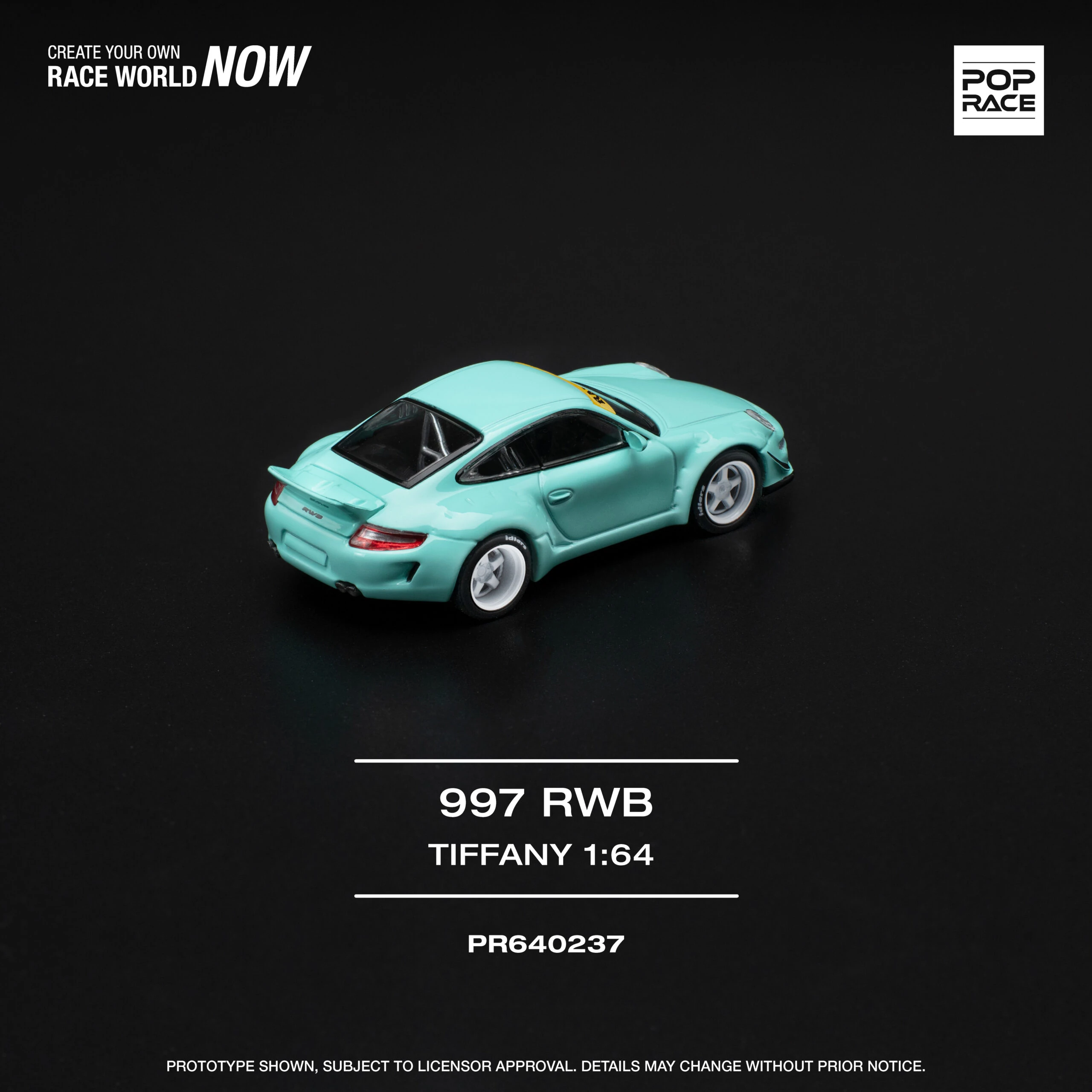Pop Race 1/64 RWB 997 TIFFANY BLUE PR640237