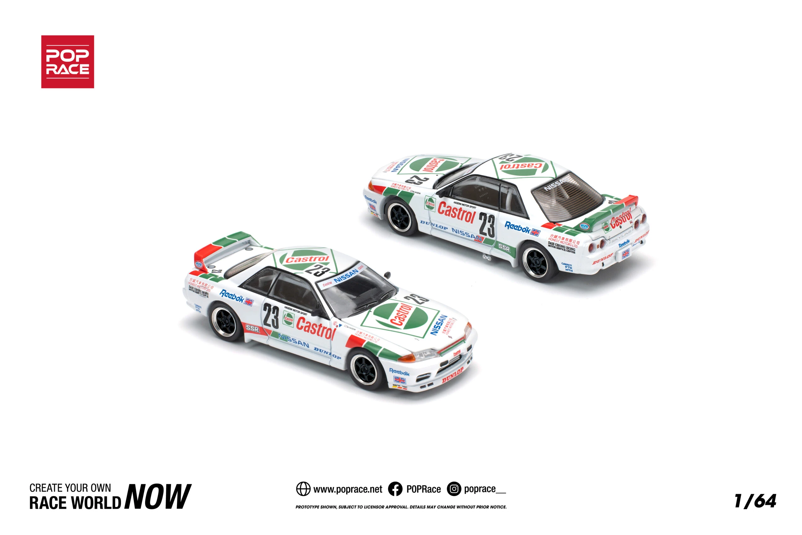 Pop Race 1/64 GT-R R32 MACAU GUIA RACE 1990 WINNER PR640194