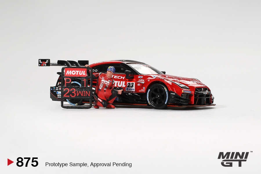 (ÖN SATIŞ) Mini GT 1/64 Nissan GT-R NISMO #23 "MOTUL AUTECH GT-R 2021" SUPER GT SERIES Suzuka winner W/ Matsuda Figure Tsugio Matsuda Collection No.2 MGT00875
