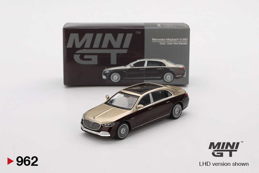 Mini GT 1/64 Mercedes-Maybach S680 Gold / Dark Red Metallic MGT00962