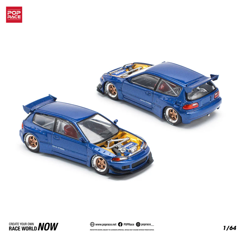 Pop Race Honda Civic EG6 Pandem Metallic Blue