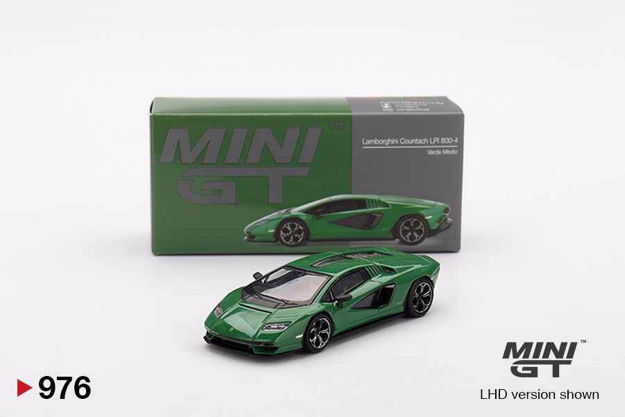 (ÖN SATIŞ) Mini GT 1/64 Lamborghini Countach LPI 800-4 Verde Medio MGT00976