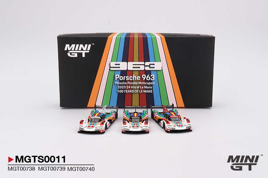 (ÖN SATIŞ) Mini GT 1/64 Porsche 963 Porsche Penske Motorsport 2023 24 Hrs of LeMans Limited edition 3000 set MGTS0011