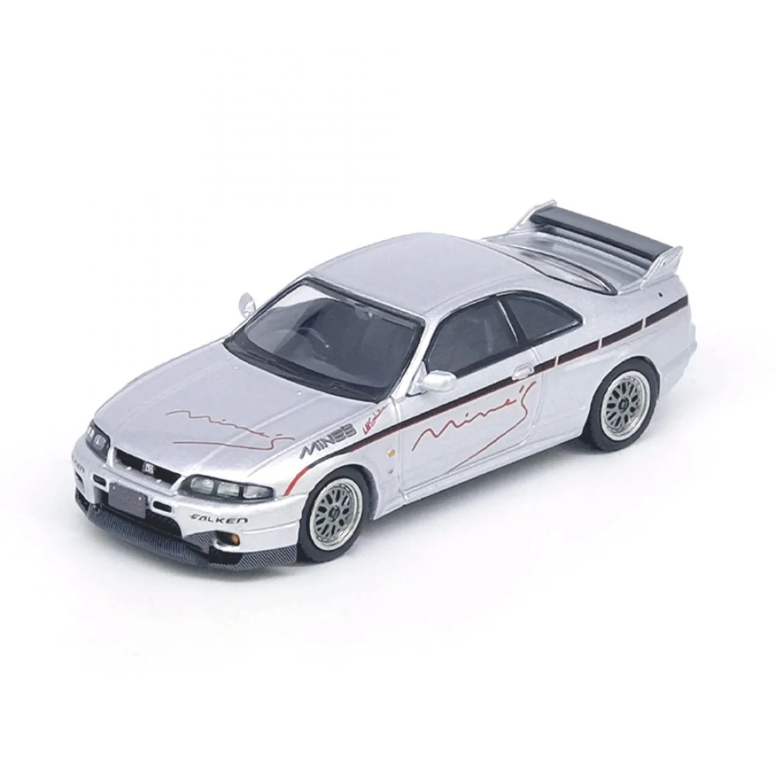 Inno 1/64 Nissan Skyline GT-R (R33) "Tuned by Mine's" Silver IN64-R33-MINES-S