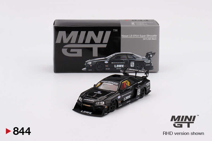  Mini GT 1/64 Nissan LB-ER34 Super Silhouette SKYLINE Black MGT00844