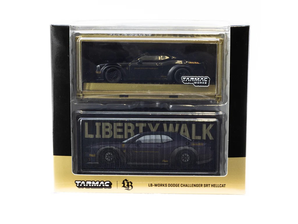Tarmac Works 1/64 LB-WORKS Dodge Challenger SRT Hellcat Black Metallic - GLOBAL64 T64G-TL039-BK