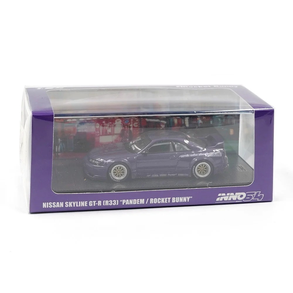 Inno 1/64 Nissan Skyline GT-R (R33) "PANDEM ROCKET BUNNY" Purple IN64-R33P-PPL