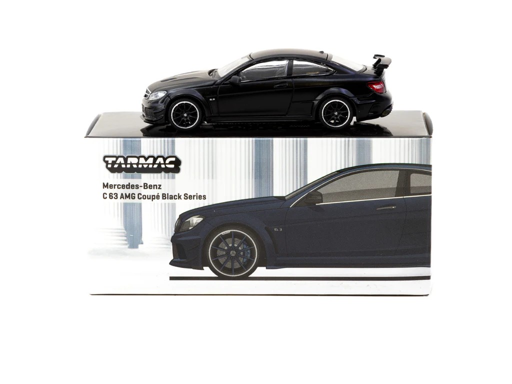 Tarmac Works 1/64 Mercedes-Benz C 63 AMG Coupé Black Series Matte Black - GLOBAL64 T64G-009-MB