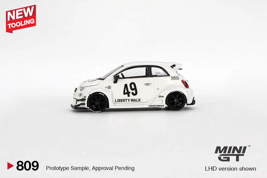 Mini GT 1/64 LB-WORKS x Abas Works ABARTH 595 Gara White MGT00809