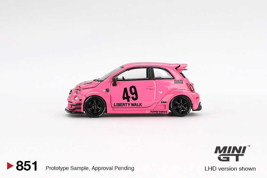 Mini GT 1/64 ABARTH 595 LB-WORKS x Abas Works Pink MGT00851