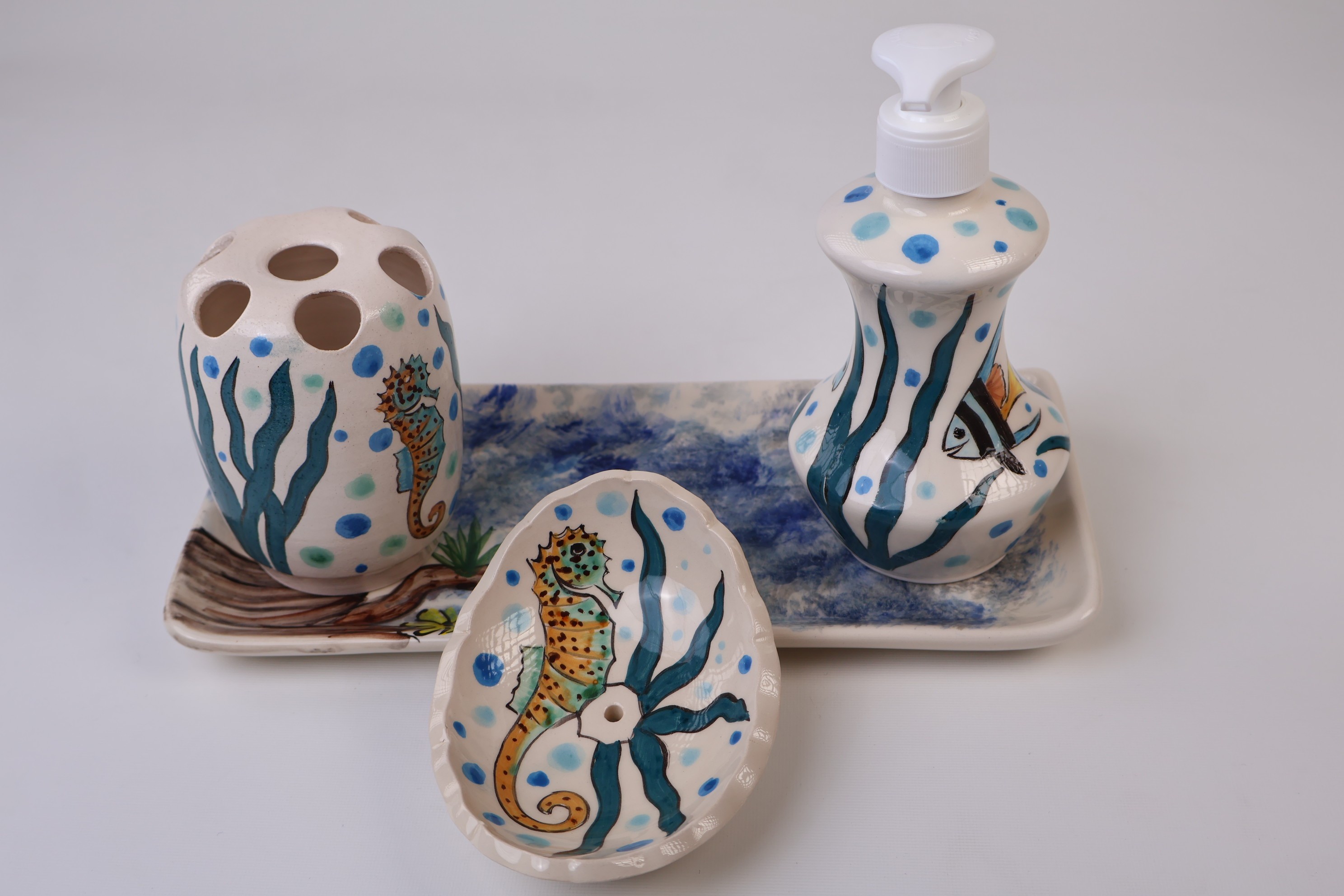 Handmade Bathroom Accessory Set - Zeem Ceramic Artistic Collection