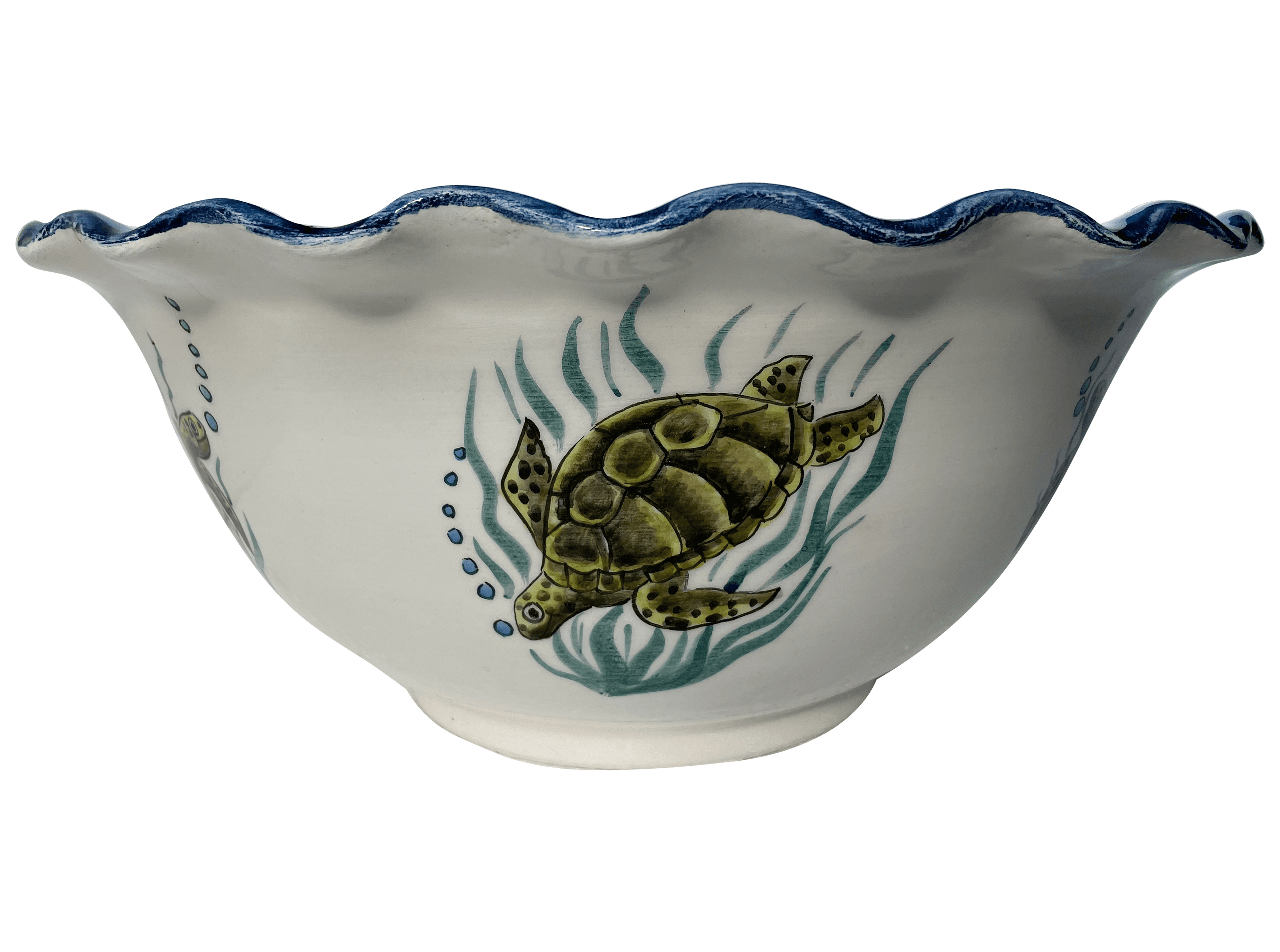 Hand Painted Bathroom Ceramic Vessel Sink Countertop - Sea Creatures